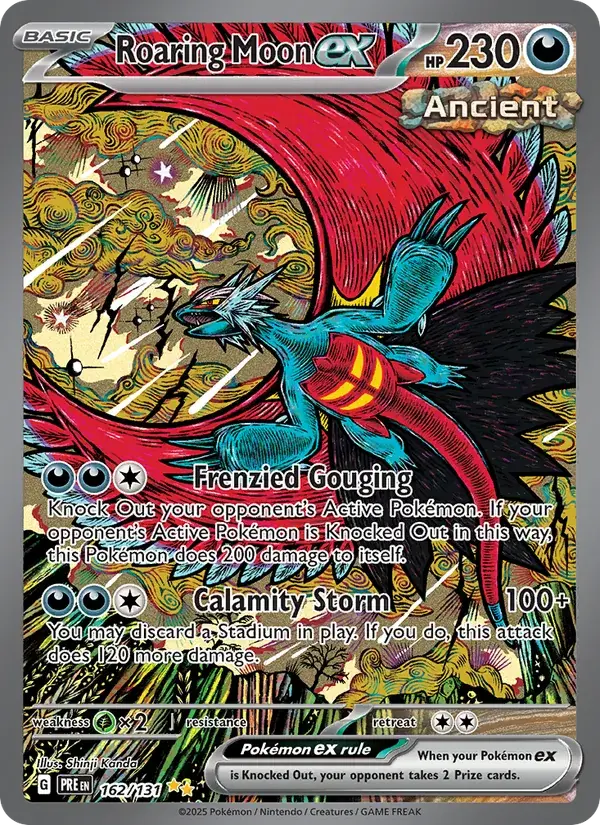 Carta Roaring Moon ex da coleção Evoluções Prismáticas